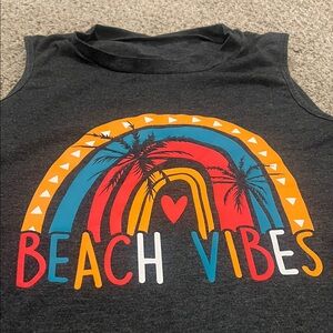 Beach Vibes Graphic Tank Top - Dark gray